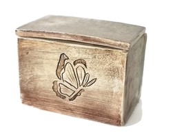 Artisan Ceramic Jewelry Box With Lid, Small Butterfly Trinket Box, Ring ... - $43.59