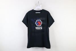 Vintage Mens Medium Distressed Spell Out Matco Tools Short Sleeve T-Shirt Black - $29.65