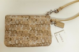 COACH Mini C Signature WRISTLET LRX Gold Silver Tone with Hang tag NEW W... - £55.01 GBP