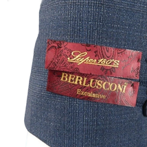 Men Suit BERLUSCONI Turkey 100% Soft Italian Wool Super 180's #Ber27 Navy Plaid image 11