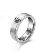 6mm Silver Titanium Her king Crown Ring Promise Engagement Couple Men Ri... - £11.00 GBP