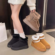 Round Toe Platform Fleece-Lined Winter Boots - $46.99