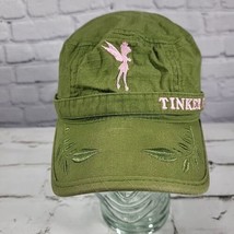 Disney Tinker Bell Hat Womens OSFA Green Embroidered Adjustable Army Cap  - £15.47 GBP