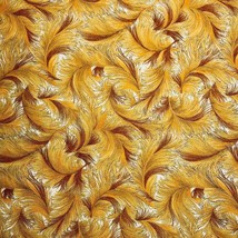 Feathers Fabric Gold Orange and Brown on Cream 1/4 YARD 100% Cotton - £2.38 GBP