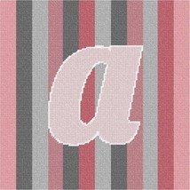 Pepita needlepoint canvas: Letter A Rose Stripes, 10&quot; x 10&quot; - £58.58 GBP+