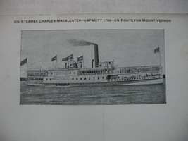 .  Old Vintage Postcard of “On Steamer Charles Macalester-Capacity 1700—... - £11.79 GBP