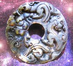 HAUNTED CARVED ASIAN DRAGON AMULET POWER MONEY PROTECTION MAGICK 7 SCHOLARS  image 2