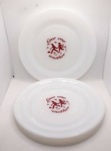 Hazel Atlas Love One Another Saucer Plates 7&quot; Milkglass 2 pc. - £14.46 GBP