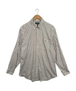 Orvis Shirt Mens Large Ivory Green Plaid Oxford Button Down Long Sleeve ... - $27.06 CAD