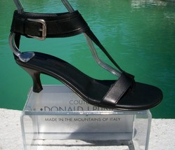 Donald Pliner Couture Shine Leather Shoe New Wide Ankle Strap Thong $325 NIB SZ8 - £87.84 GBP