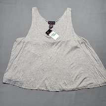 Ultra Flirt Women Tank Size L Gray Heather Classic Sleeveless Scoop Lightweight - £12.00 GBP