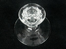 Fostoria Glass Single Light Candle Holder,  Vintage 3D Cubes American Pattern - £11.57 GBP