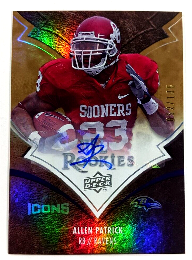 ALLEN PATRICK 2008 Upper Deck Icons Rainbow 52/135  #104 Rookie Auto RC - $8.90