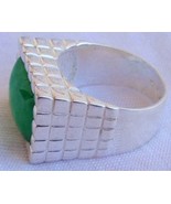 Green agate silver ring men IL - $719.28 MXN