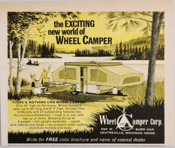 1969 Print Ad Wheel Camper Tent Camping Pop Up Trailers Centreville,Mich... - £11.16 GBP