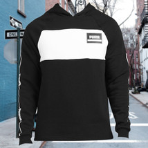 Nwt Puma Msrp $69.99 Rebel Stripe Men Black Long Sleeve Hoodie Sweatshirt Size S - £18.71 GBP