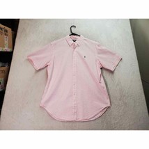 Ralph Lauren Shirt Mens Large Pink Seersucker Classic Fit Collared Button Down - £20.92 GBP