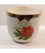 Vintage Off White 3 Panel Christmas Scences Ceramic Vase/ Planter/ Trink... - £14.08 GBP