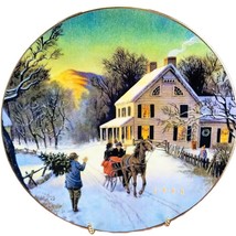 Vtg Avon Christmas Plate 1988 22 K Gold Trim Happy Holidays Nastalgia Gi... - $9.65