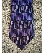 Cambridge Classics Men&#39;s Necktie Purple with Gray Blue 100% Silk - €8,57 EUR