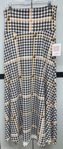NEW 2.0 LuLaRoe MEDIUM Brown Tan Cream White Plaid Knit Maxi Skirt Dress - £34.60 GBP