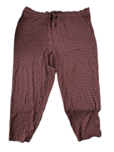 TORRID Womens Pants Houndstooth Pink/Black Tie Waist Stretch Size 3X - £10.70 GBP