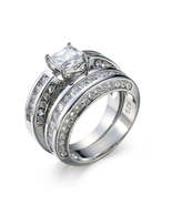 Crystal &amp; Cubic Zirconia Princess-Cut Ring Set - $13.99