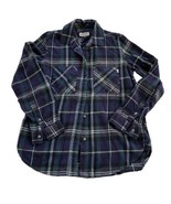 Vans Off The Wall Flannel Long Sleeve Shirt Blue Plaid Boys Youth Sz Medium - $13.62