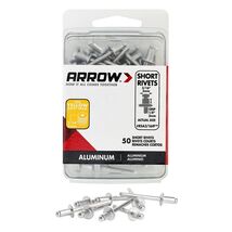 Arrow 3/16 in. D X 1/8 in. Aluminum Short Rivets Silver 50 pk RSA3/16IP - $8.95