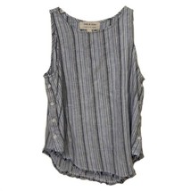 Cloth &amp; Stone Blue White Striped Linen Tank Top Blouse Womens Small - $19.00