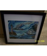 Handcrafted Diamond Art Painting of a Lighthouse with a ship coming in 1... - £31.45 GBP