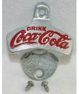 Drink COCA COLA Cast Iron Silver Wall Mount Bottle Opener COKE Soft Drin... - $236.99 MXN