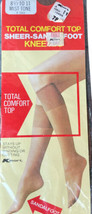 Vintage Kmart Knee Hi Sandalfoot Nylon Stockings Hosiery Mist-Tone 8.5-11 - $2.72