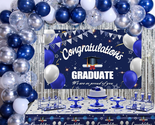 Graduation Decorations Class of 2024, Navy Blue and Silver Graduation De... - £29.26 GBP