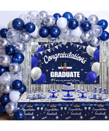 Graduation Decorations Class of 2024, Navy Blue and Silver Graduation De... - £27.69 GBP