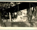RPPC Adorable Chubby Baby Sitting On Airplane Toy UNP 1910s AZO Postcard H5 - $3.91