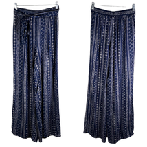 Sadie &amp; Sage Pants Wide Leg Pants Navy Cream Small Lined Belted New - £30.81 GBP