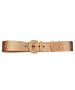 Missoni Size 44 S Beige Tan Silk Leather Wide Waist Belt - $1,236.75 MXN