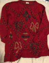 Vintage Ugly Christmas Sweater Balls Red 22w Sh2 - $22.76