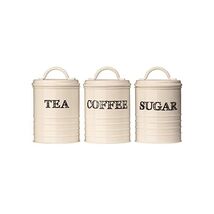 Premier Housewares Sketch Tea/Coffee/Sugar Canisters - Cream, Set of 3  - $102.00