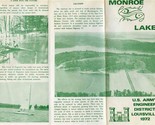 Monroe Lake Reservoir Brochure Salt Creek White River Indiana 1972 - £17.25 GBP