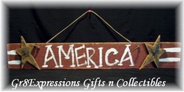 P Ri Mi Ti Ve Americana Wooden America Wall Plaque/Sign~NEW - £10.35 GBP