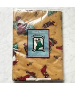 Debbie Mumm Tablecloth Christmas Magic of Santa Vinyl Flannel Backed 60&quot;... - $22.59 CAD