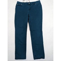 J Jill Womens Jeans Pants Slim Stretch Size 12 Cotton Blend Teal Green - £13.30 GBP