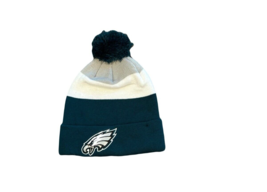 New Philadelphia Eagles NFL Logo Multi Color Knit Cuffed Pom Beanie Hat - £14.20 GBP