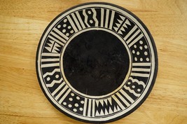 Artisan Carved Soapstone Plate African Art Kenya Souvenir Geometric Patt... - $19.79