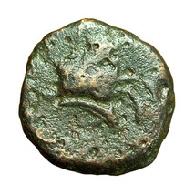 Ancient Greek Coin Panormos Sicily AE12mm Apollo / Horse Forepart Dolphin 04059 - £18.74 GBP