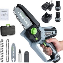 WORKPRO Mini Chainsaw, 6.3“ Cordless Electric Compact Chain Saw with 2 - £58.48 GBP