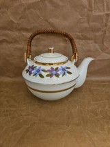 Vintage NASCO Fine China Teapot  Asuka Japan Violet Purple Flowers Gold ... - $14.96
