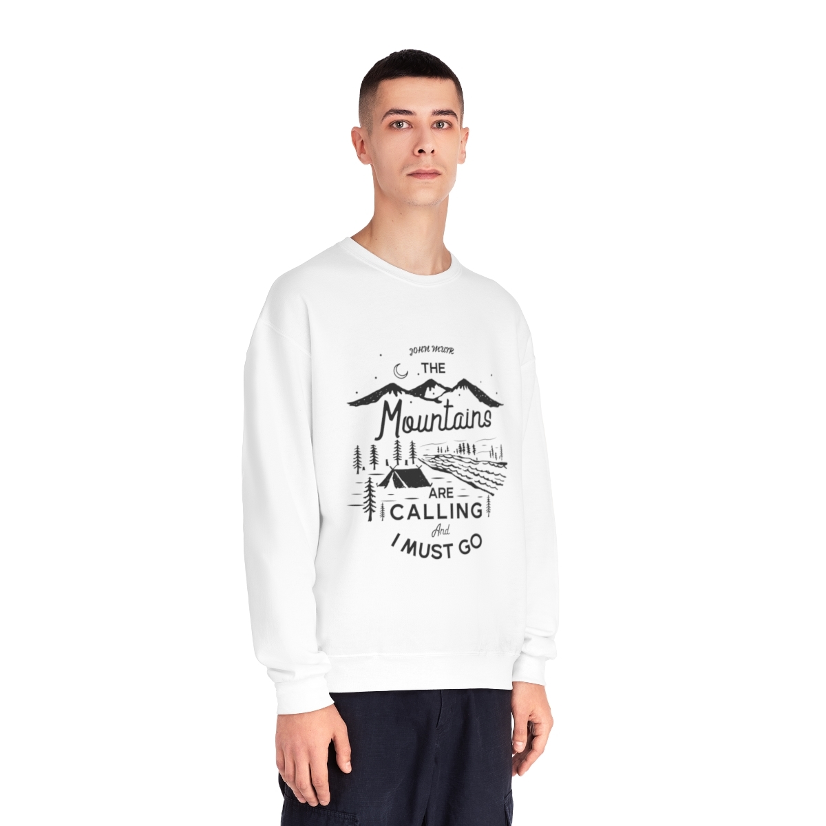 Primary image for Unisex NuBlend® "The Mountains are Calling" Sweatshirt - Black